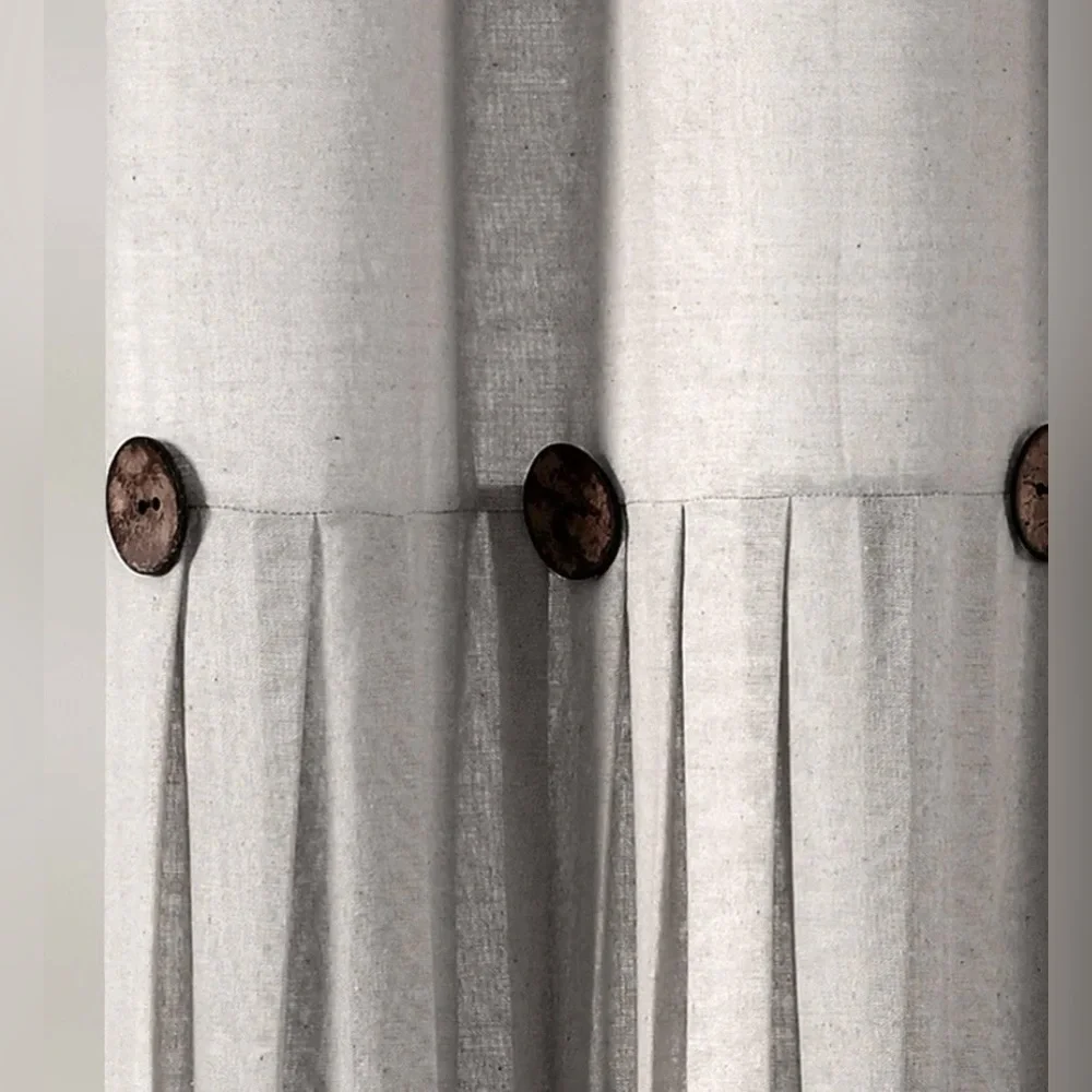 Lush Decor Linen Button Shower Curtain 72